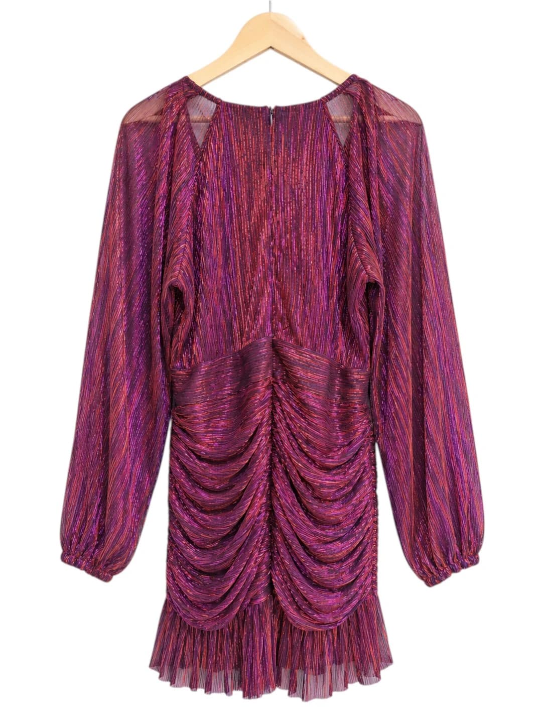 AQUA Bloomingdale's Metallic Ruched Mini Dress Purple XL BNWT RRP US$118 — photo 4 of 8