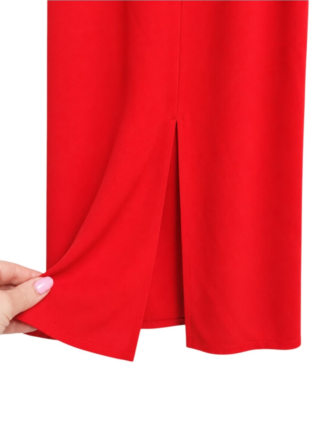 ASOS Red Midi Dress Womens UK 10 Puff Sleeve Empire Waist Back Split — photo 5 of 8