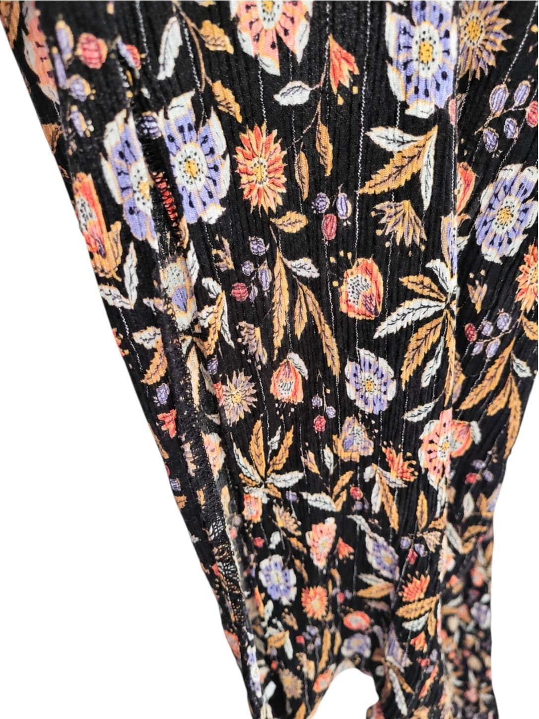 Atmos & Here Floral Wide Leg Jumpsuit Women's Size 10 Black Cut Out — photo 3 of 7