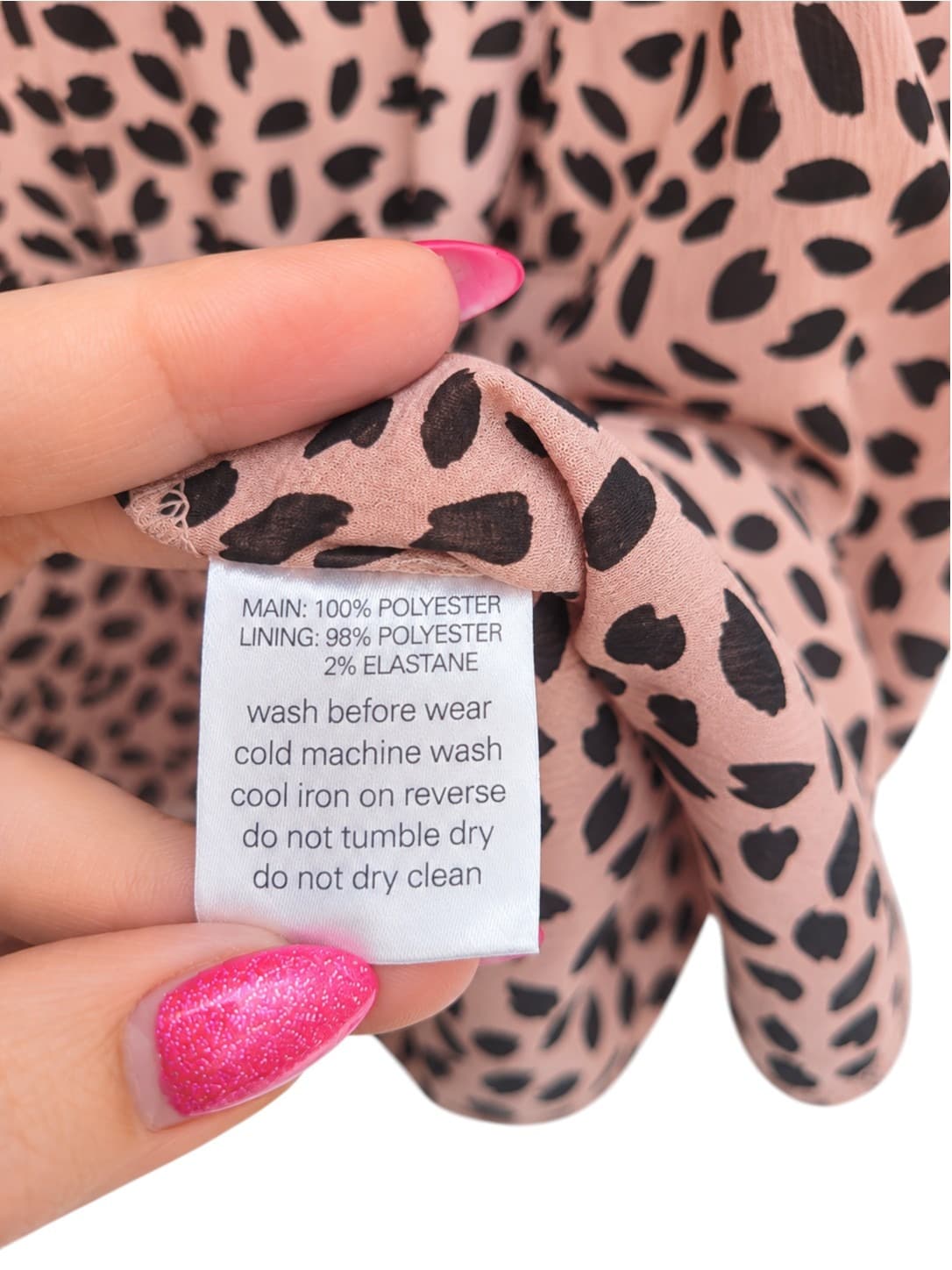 ATMOS&HERE Pink Animal Print Shirred Waist Mini Dress Size 6 — photo 7 of 7