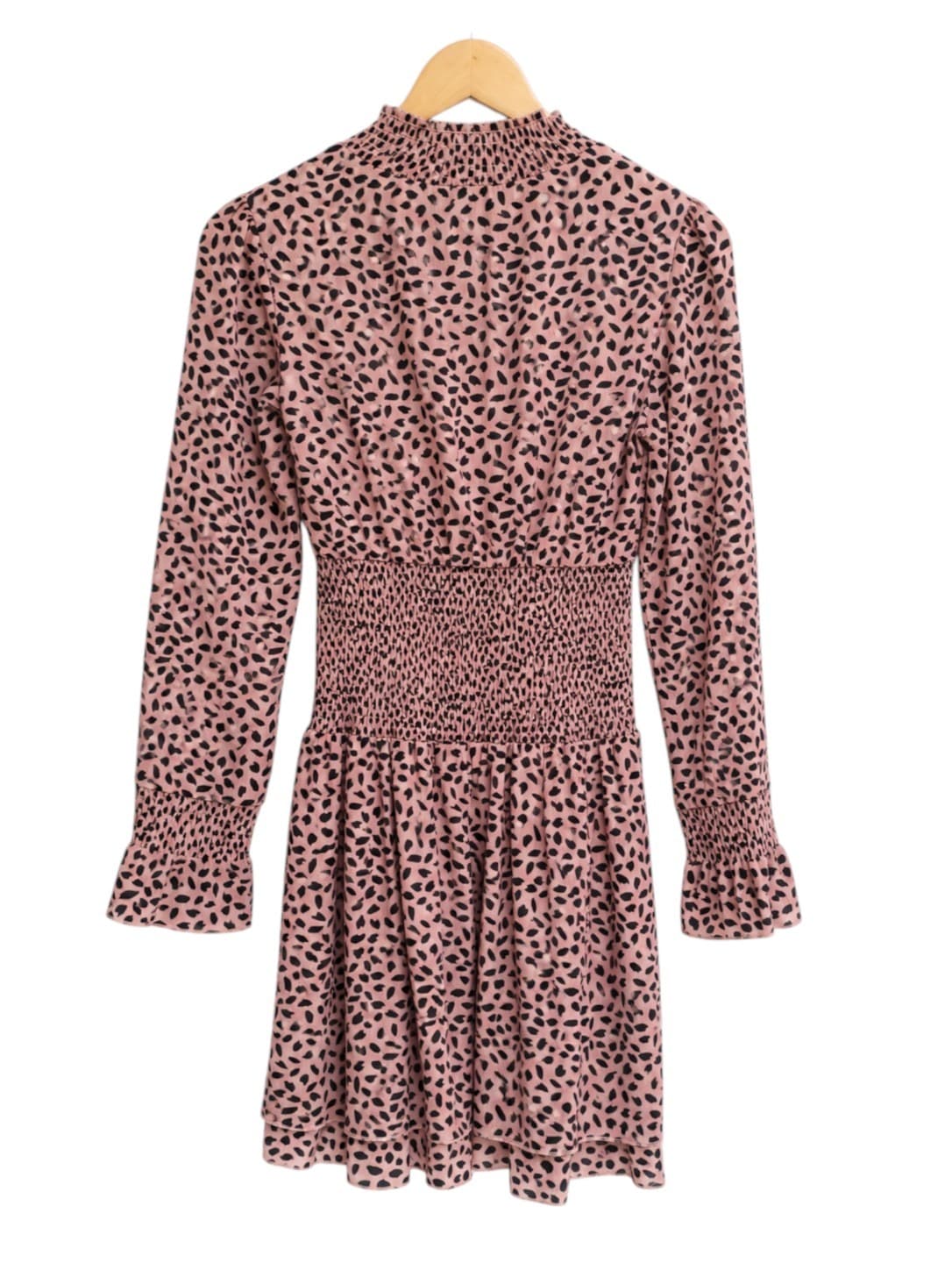 ATMOS&HERE Pink Animal Print Shirred Waist Mini Dress Size 6 — photo 6 of 7