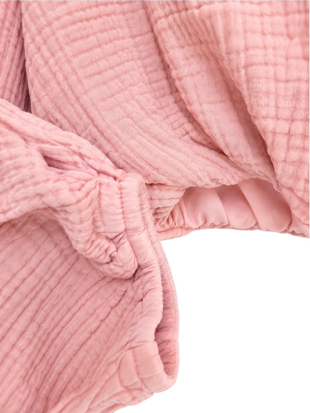ATMOS&HERE Pink Cotton Gauze Balloon Sleeve Crop Top Size 8 — photo 2 of 6