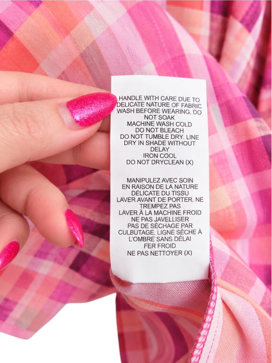 AUTOGRAPH Pink Plaid Linen Blend Puff Sleeve Blouse Top Size 22 — photo 7 of 8