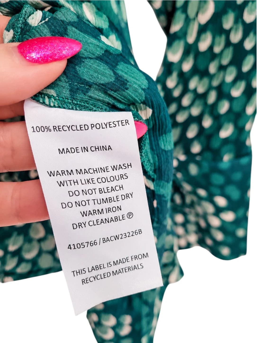 BASQUE CURVE Emerald Green Abstract Print Button Down Blouse Size 18 — photo 5 of 5
