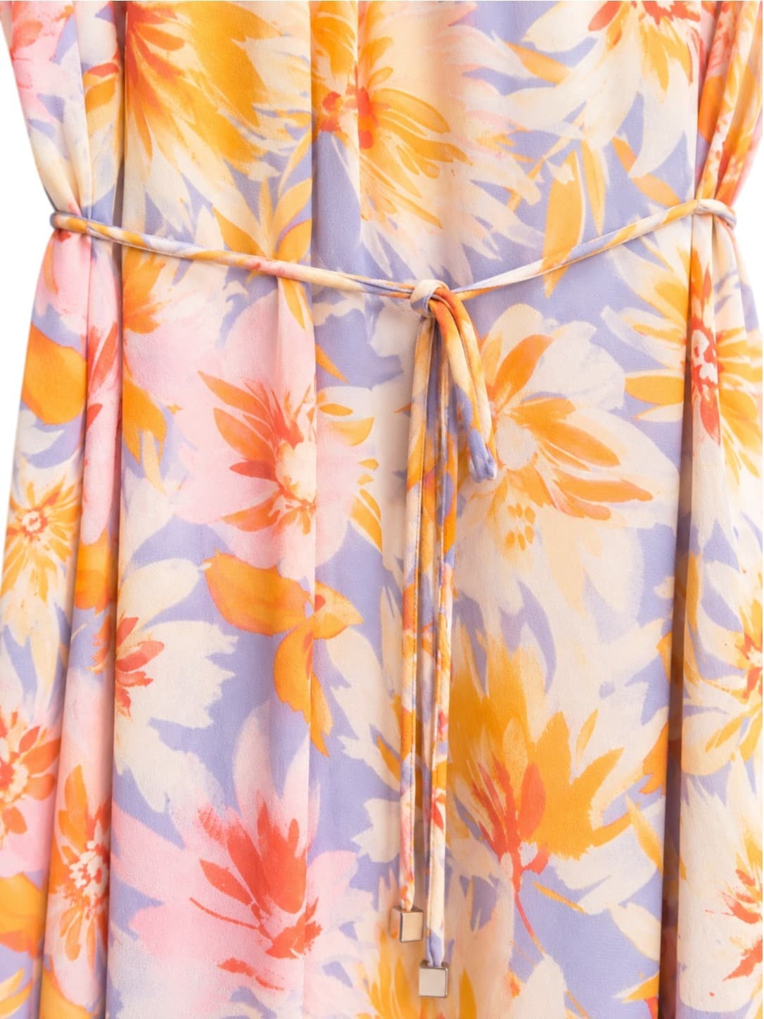 Basque Womens Floral Maxi Dress Size 12 Lavender Sleeveless Tie Waist Viscose — photo 4 of 7