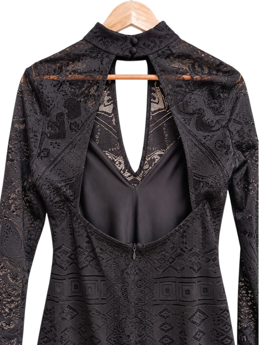 Bec & Bridge Womens Dress Size 12 Black Lace Long Sleeve Open Back Bodycon — photo 7 of 9