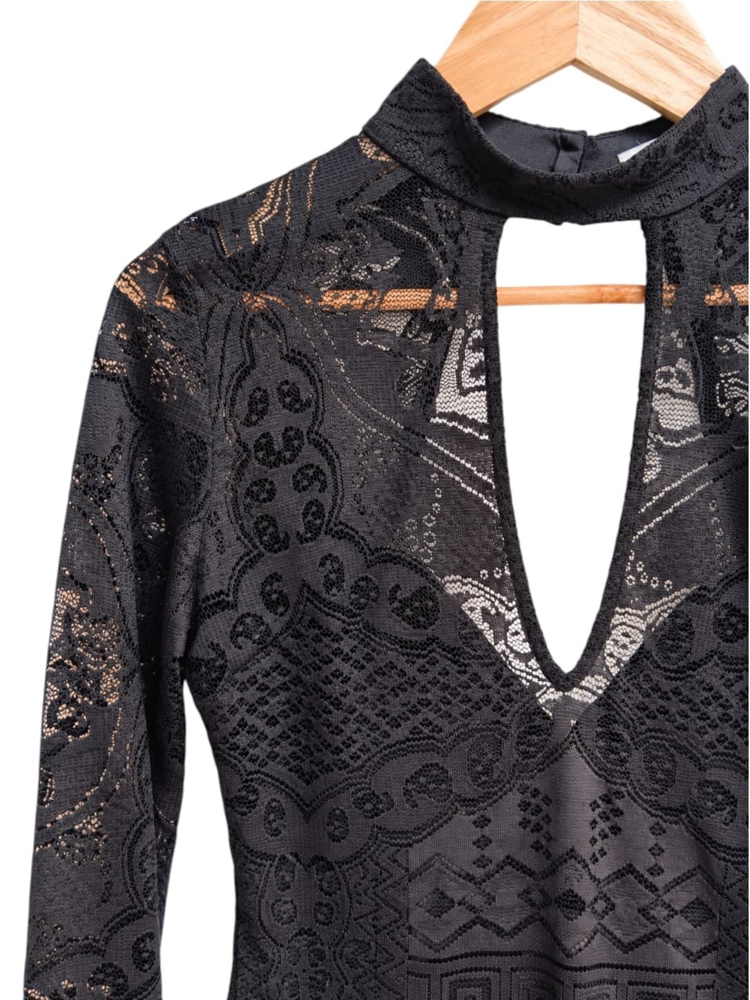 Bec & Bridge Womens Dress Size 12 Black Lace Long Sleeve Open Back Bodycon — photo 1 of 9