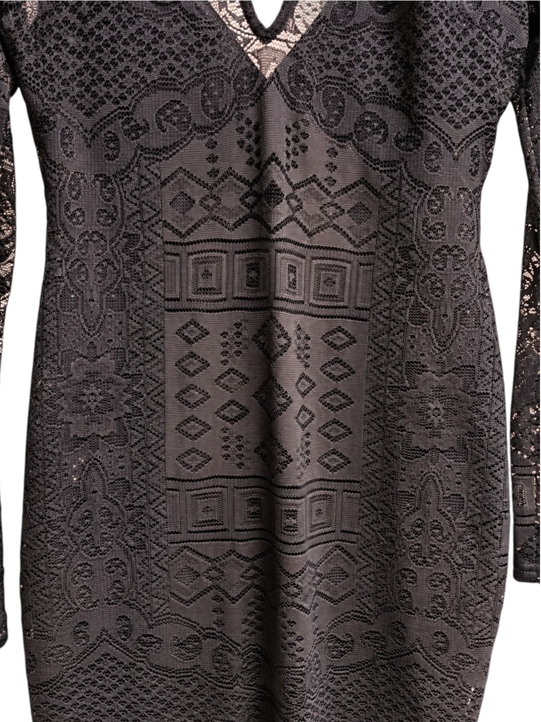 Bec & Bridge Womens Dress Size 12 Black Lace Long Sleeve Open Back Bodycon — photo 4 of 9
