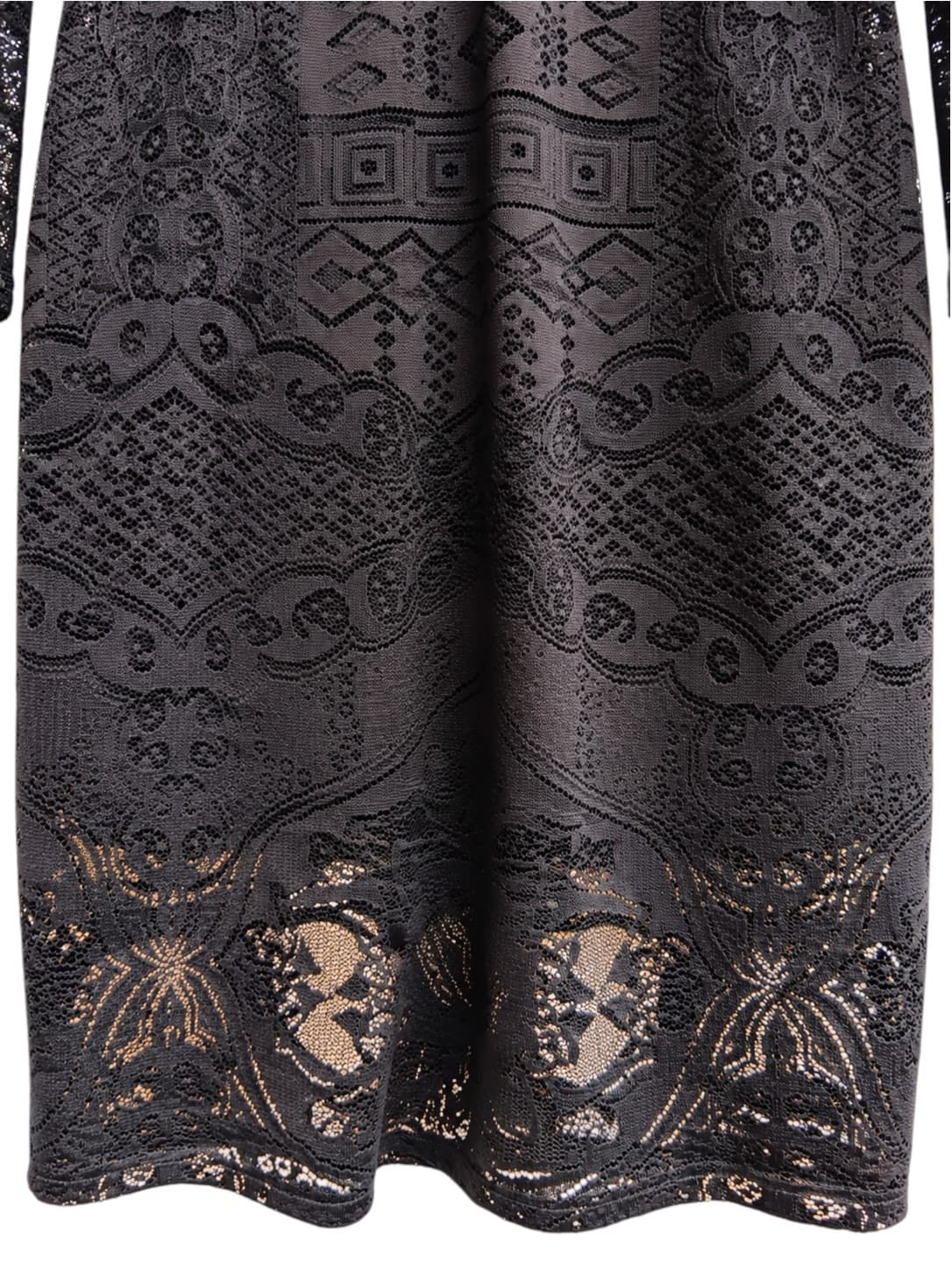 Bec & Bridge Womens Dress Size 12 Black Lace Long Sleeve Open Back Bodycon — photo 3 of 9