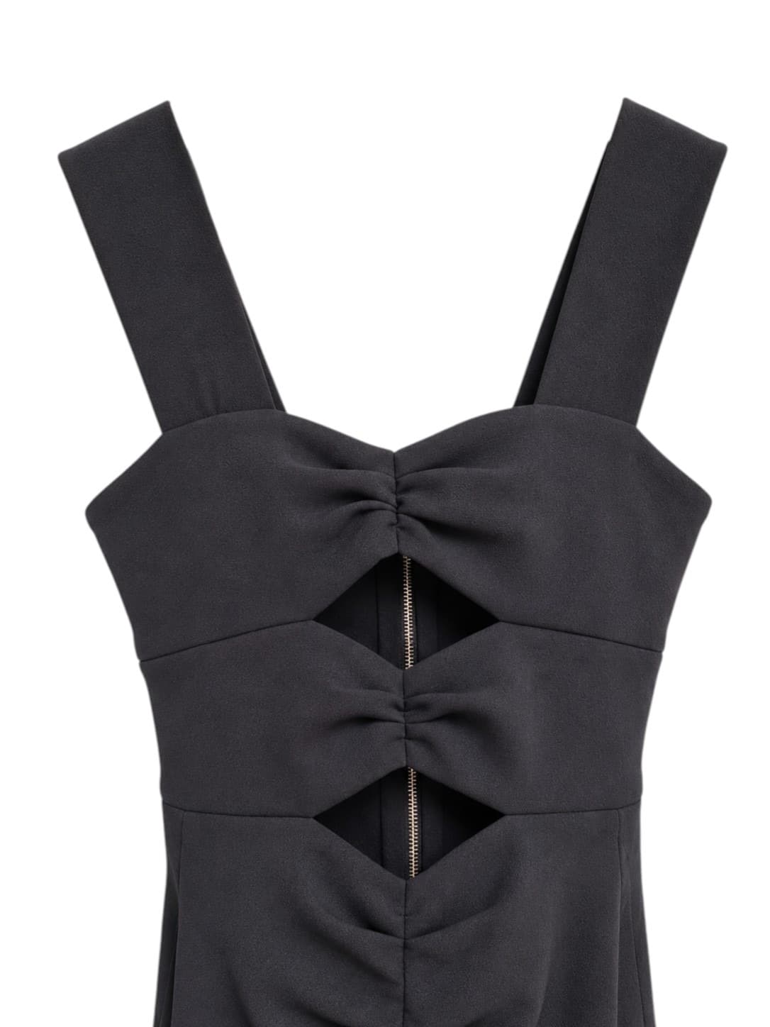 BEC + BRIDGE Womens Midi Dress Size 6 Black Cut Out Ruched Bodycon Formal — photo 2 of 6