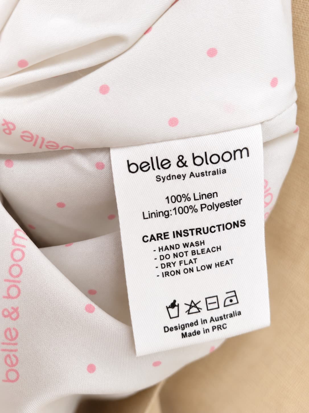 Belle & Bloom Womens Linen Blazer Size M Beige Double Breasted Long Jacket — photo 7 of 7
