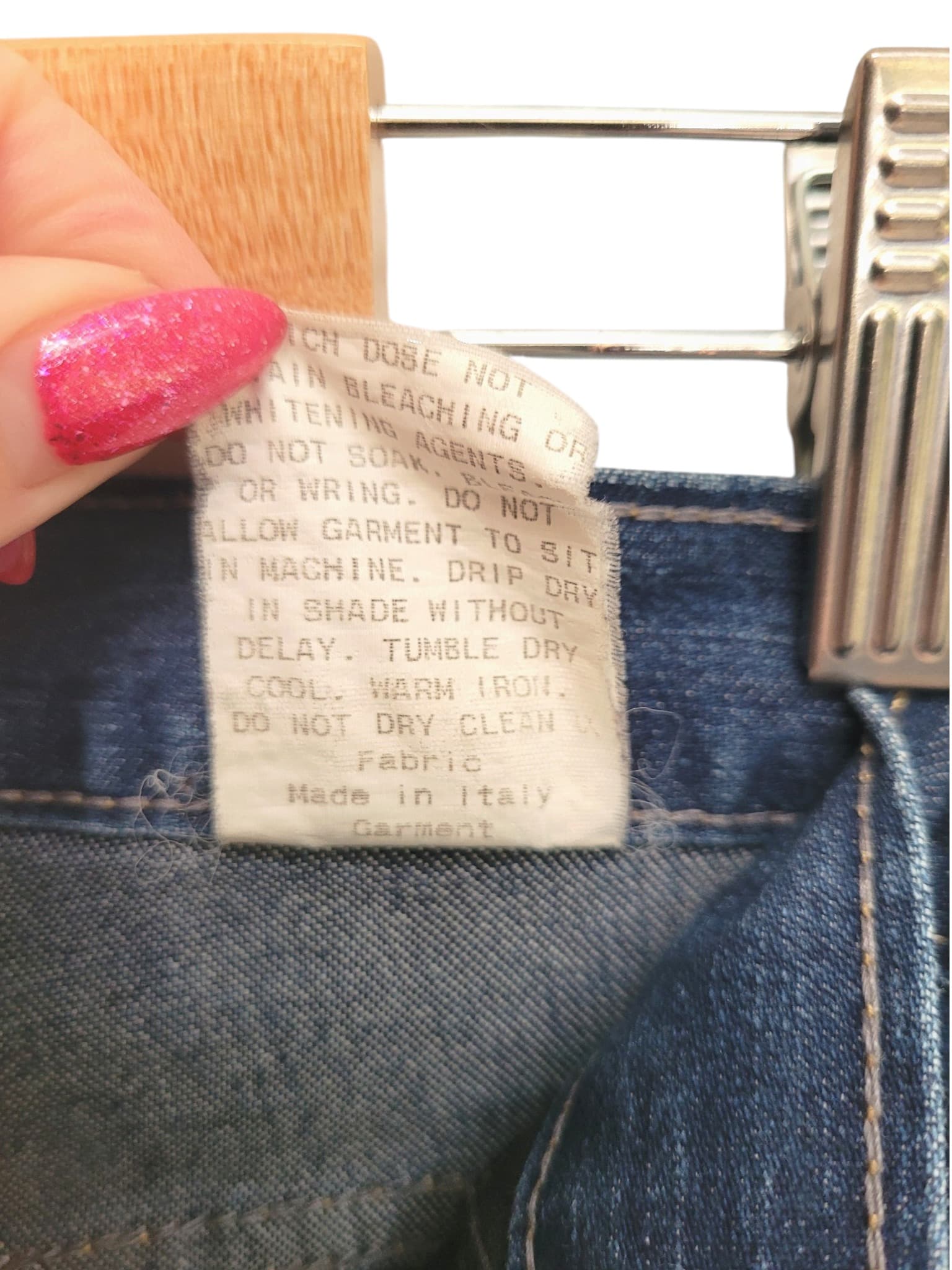 BETTINA LIANO Dark Blue Stretch Denim Slim Straight Jeans W32 Made in Italy — photo 7 of 8