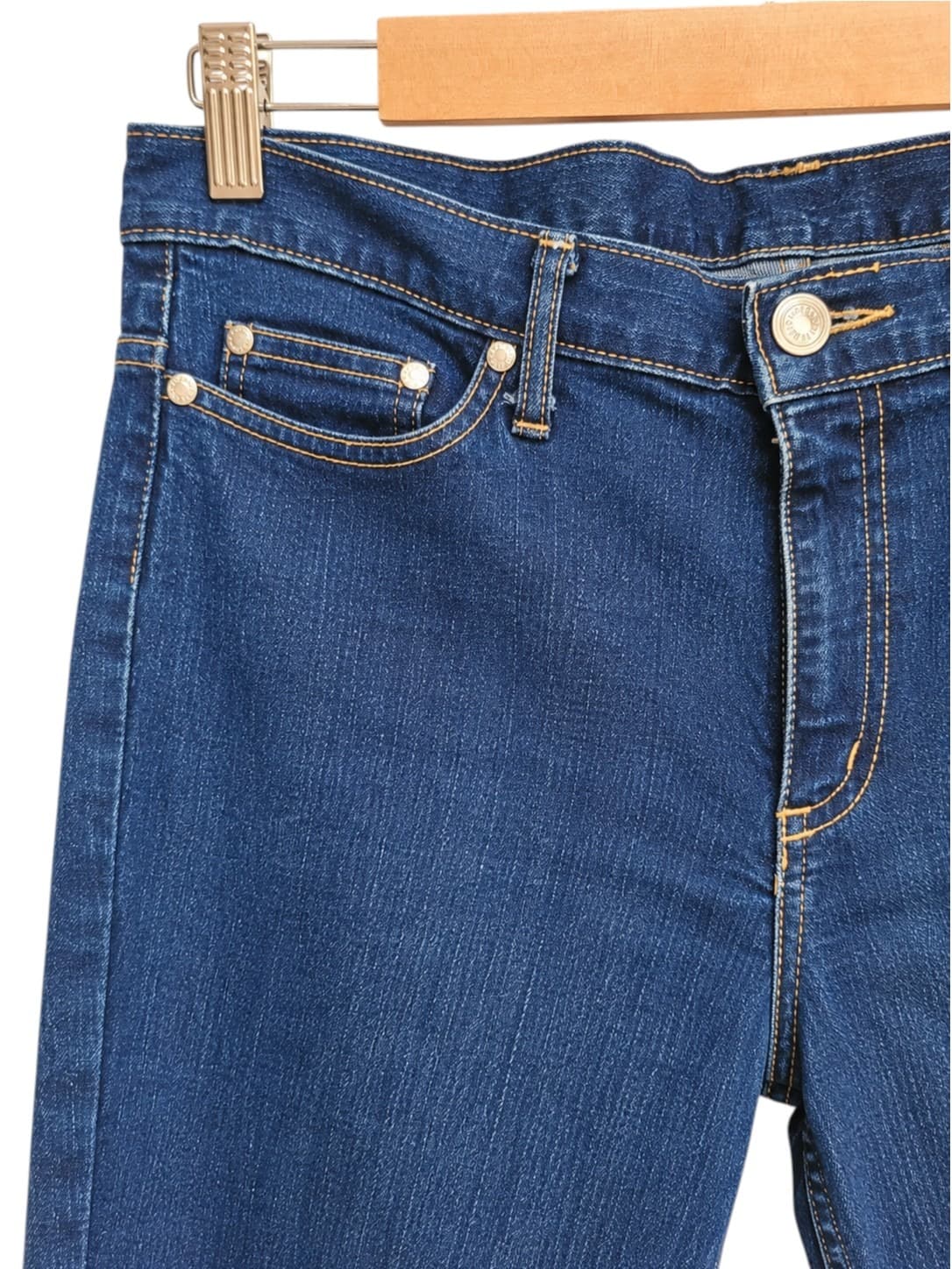 BETTINA LIANO Dark Blue Stretch Denim Slim Straight Jeans W32 Made in Italy — photo 3 of 8