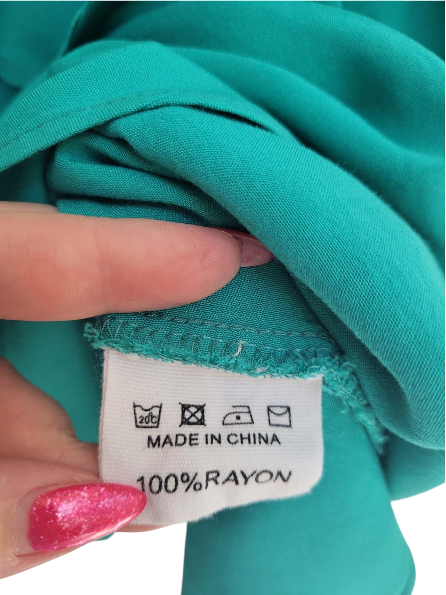 Boho Australia Tiered Ruffle Mini Dress Teal Green Women's Size M Rayon — photo 7 of 8