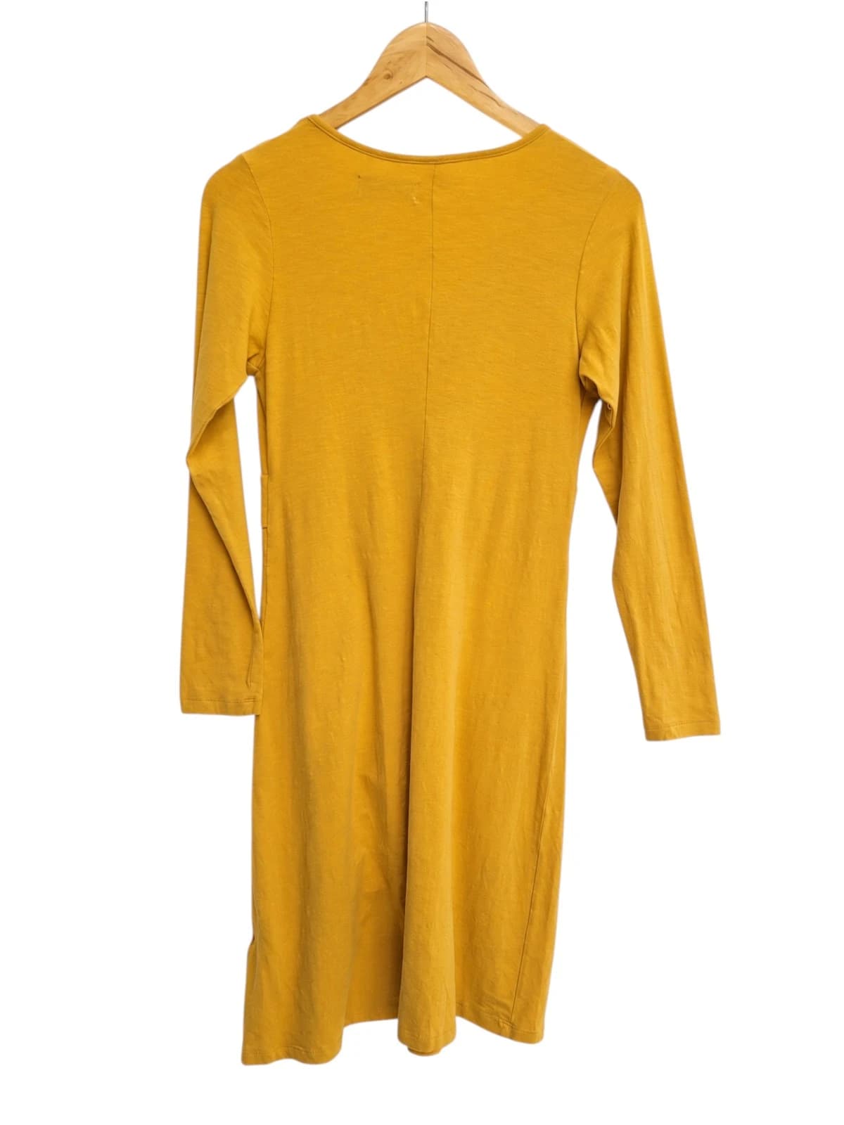 Boom Shankar Mustard Yellow Long Sleeve Wrap Dress Size 10 — photo 3 of 6
