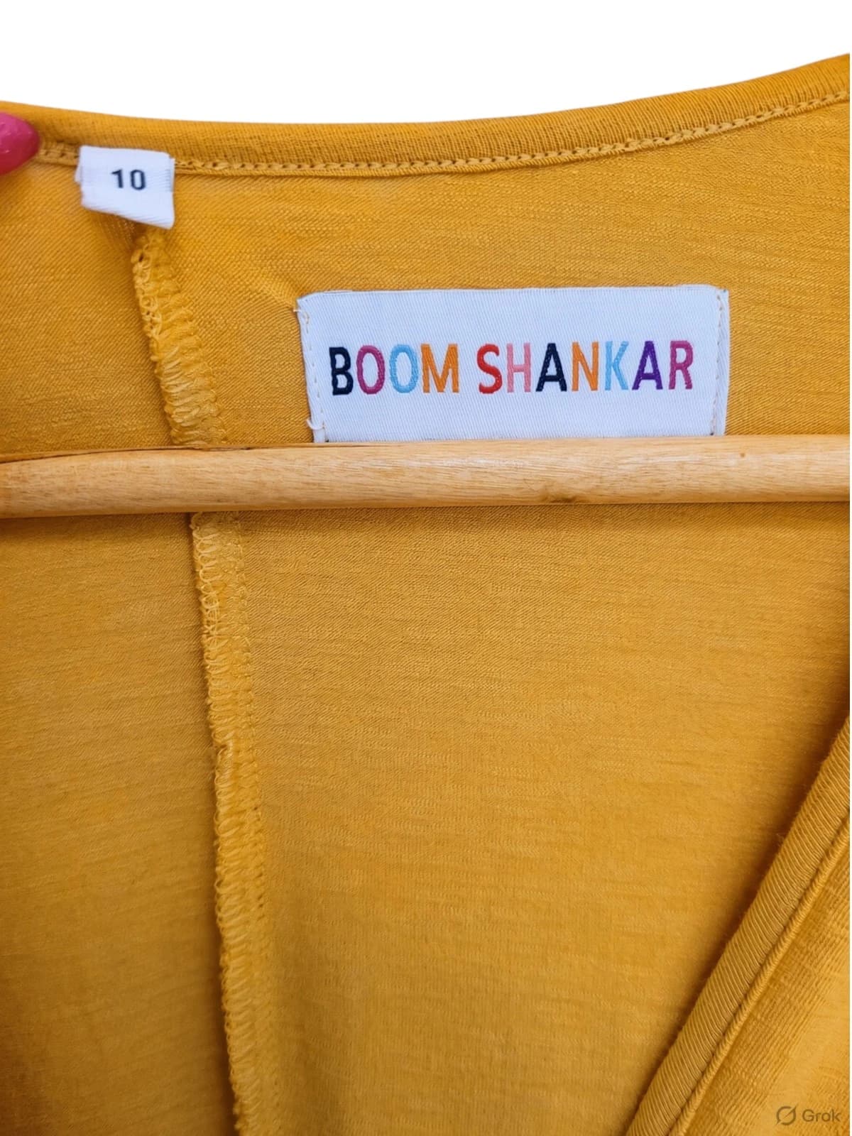 Boom Shankar Mustard Yellow Long Sleeve Wrap Dress Size 10 — photo 4 of 6