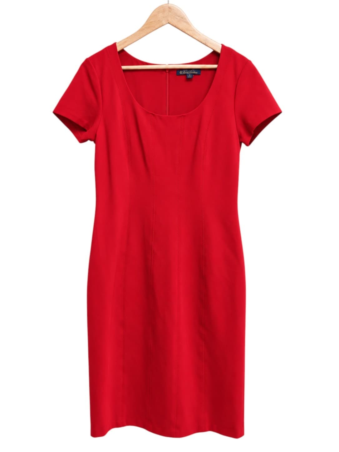 Brooks Brothers Womens Dress US 8 AU 12-14 Red Ponte Knit Sheath Short Sleeve — photo 2 of 6