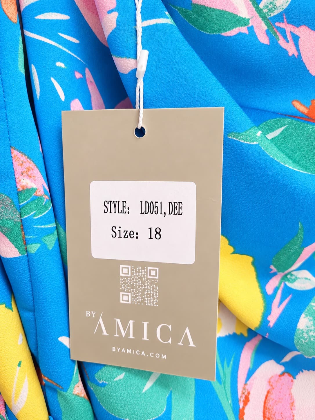 BY AMICA Blue Floral One Shoulder Ruched Draped Midi Dress Size 18 — photo 5 of 9