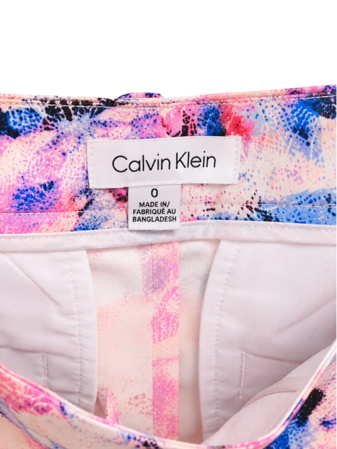 CALVIN KLEIN Pink Blue Abstract Print Tailored Shorts US 0 / AU 4 — photo 5 of 6