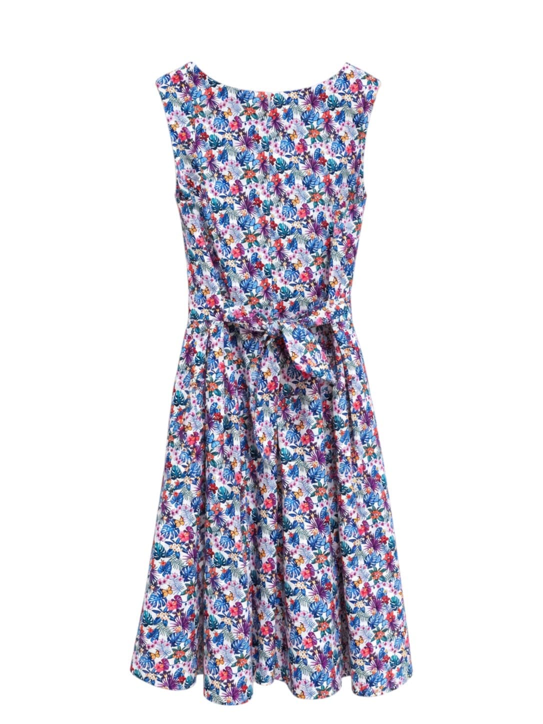 CAROLINE MORGAN Tropical Floral Butterfly Fit & Flare Dress Size 12 — photo 3 of 8