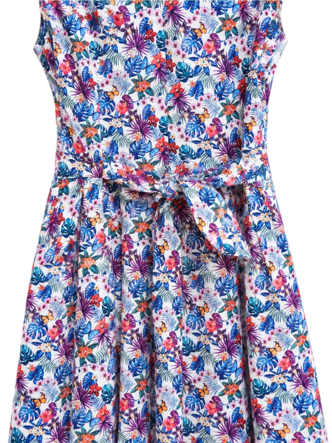 CAROLINE MORGAN Tropical Floral Butterfly Fit & Flare Dress Size 12 — photo 5 of 8
