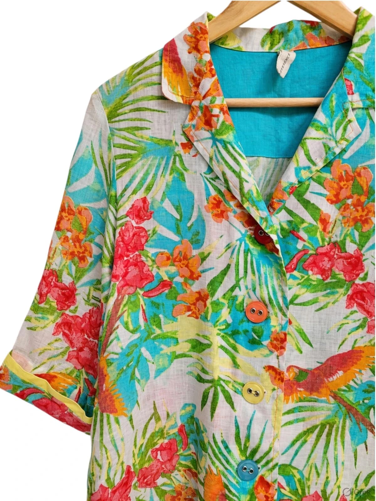 CLASSIC & DIFFERENCE Tropical Parrot Floral Boxy Shirt AU 14 EU 42 — photo 1 of 7