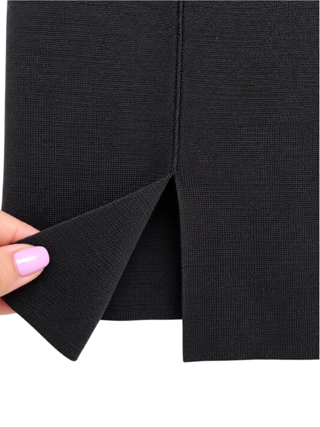Commonry Womens Knit Midi Skirt Size 20 Black Wool Blend Pencil Slit Hem — photo 3 of 7