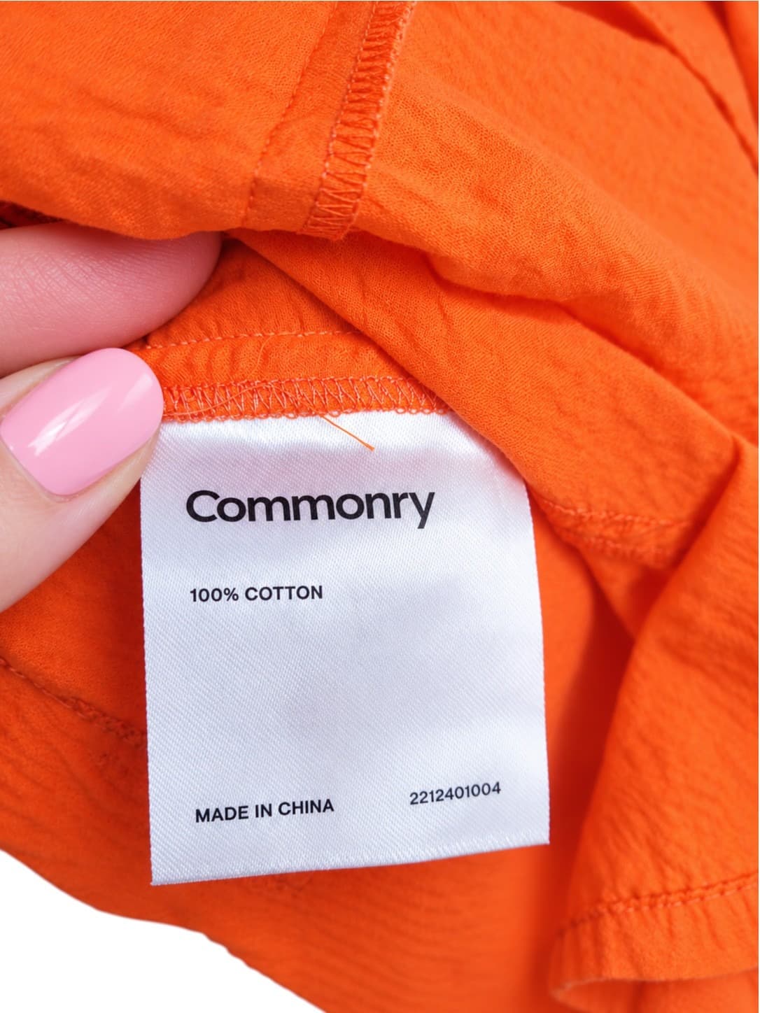 Commonry Womens Midi Dress Size 16 Orange 100% Cotton V Neck Tiered — photo 5 of 6