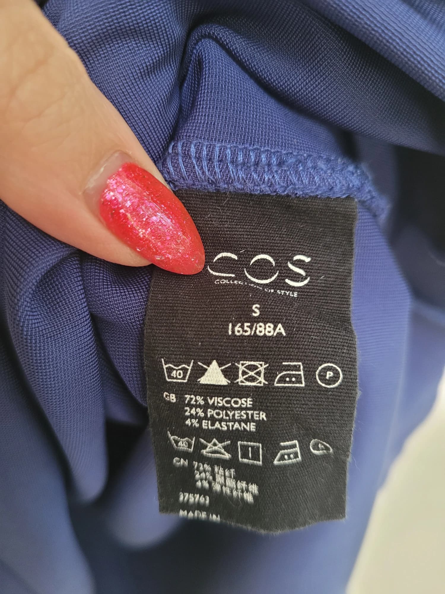 COS Navy Blue Sleeveless Textured Dress — photo 5 of 5