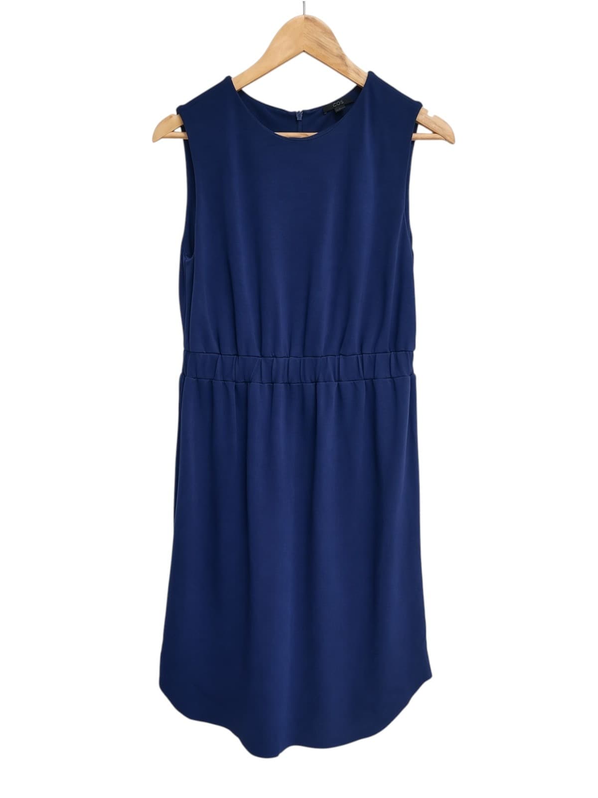 COS Navy Blue Sleeveless Textured Dress — photo 1 of 5