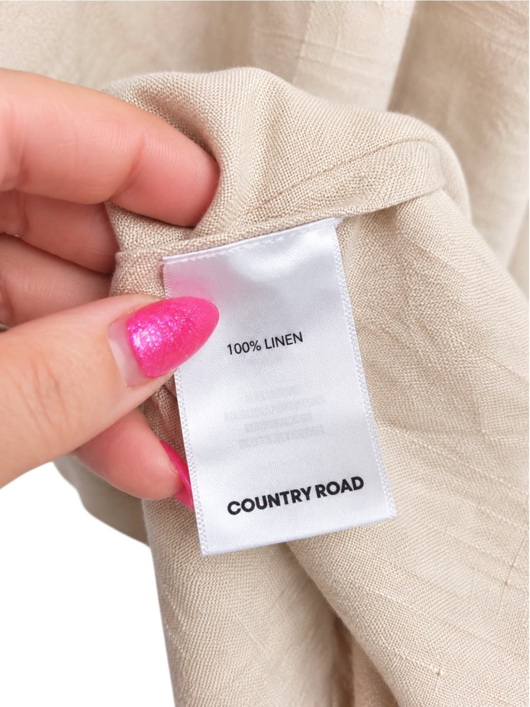 COUNTRY ROAD Beige 100% Linen Ruffle Sleeve Shift Dress Size 4 — photo 7 of 8