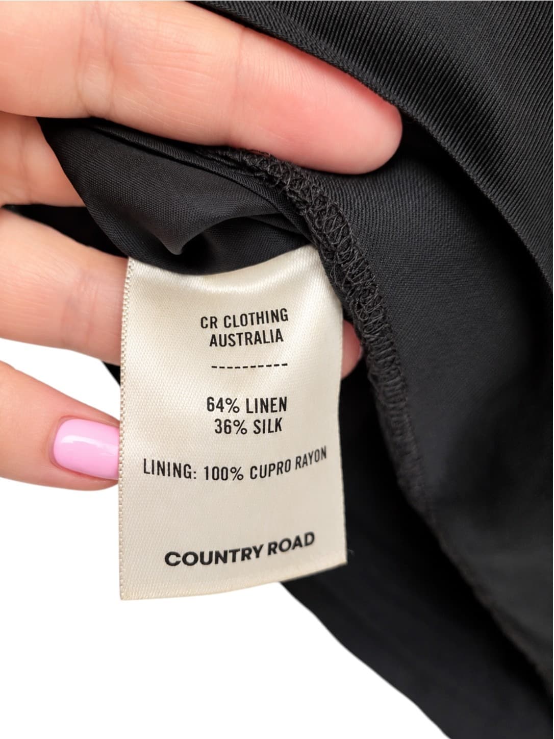 COUNTRY ROAD Black Linen Silk Tiered Paperbag Waist Skirt Size 14 — photo 6 of 7