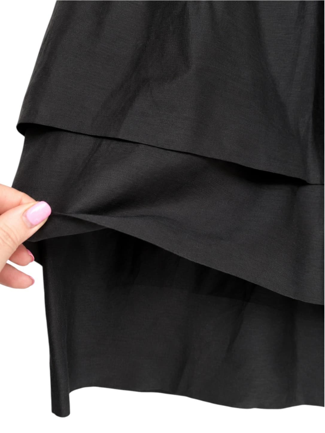 COUNTRY ROAD Black Linen Silk Tiered Paperbag Waist Skirt Size 14 — photo 3 of 7