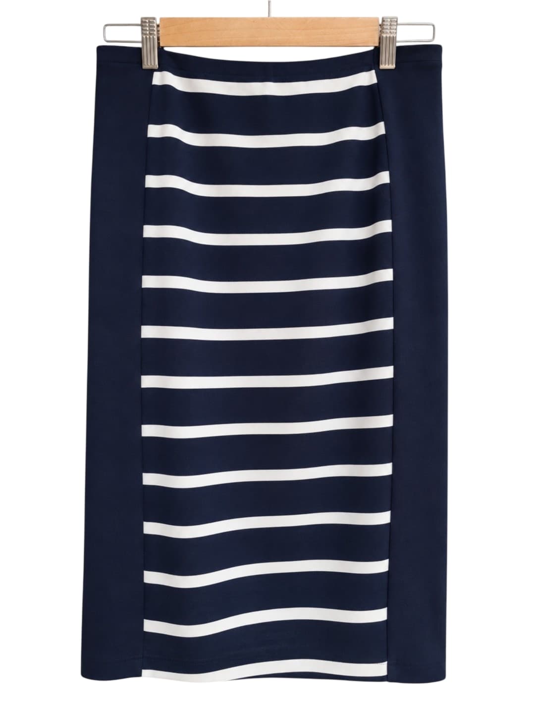 COUNTRY ROAD Navy White Stripe Pencil Midi Skirt Size M — photo 1 of 6