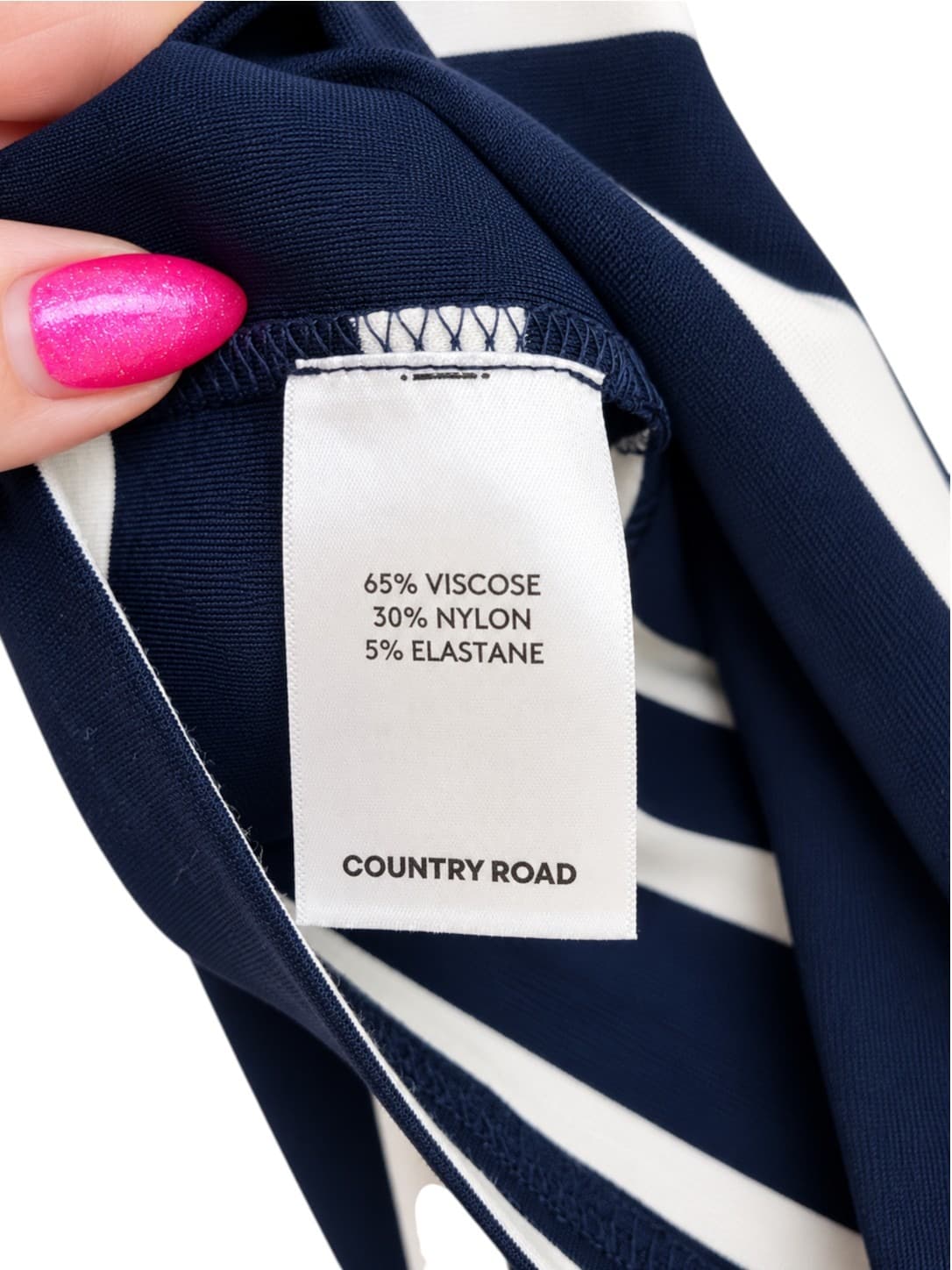 COUNTRY ROAD Navy White Stripe Pencil Midi Skirt Size M — photo 4 of 6