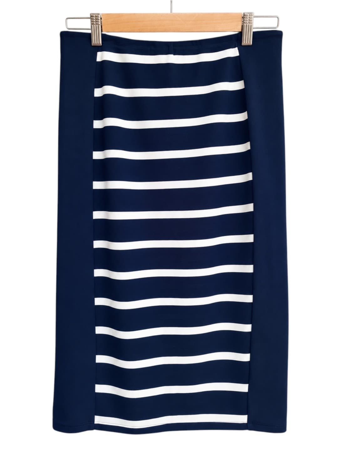 COUNTRY ROAD Navy White Stripe Pencil Midi Skirt Size M — photo 6 of 6