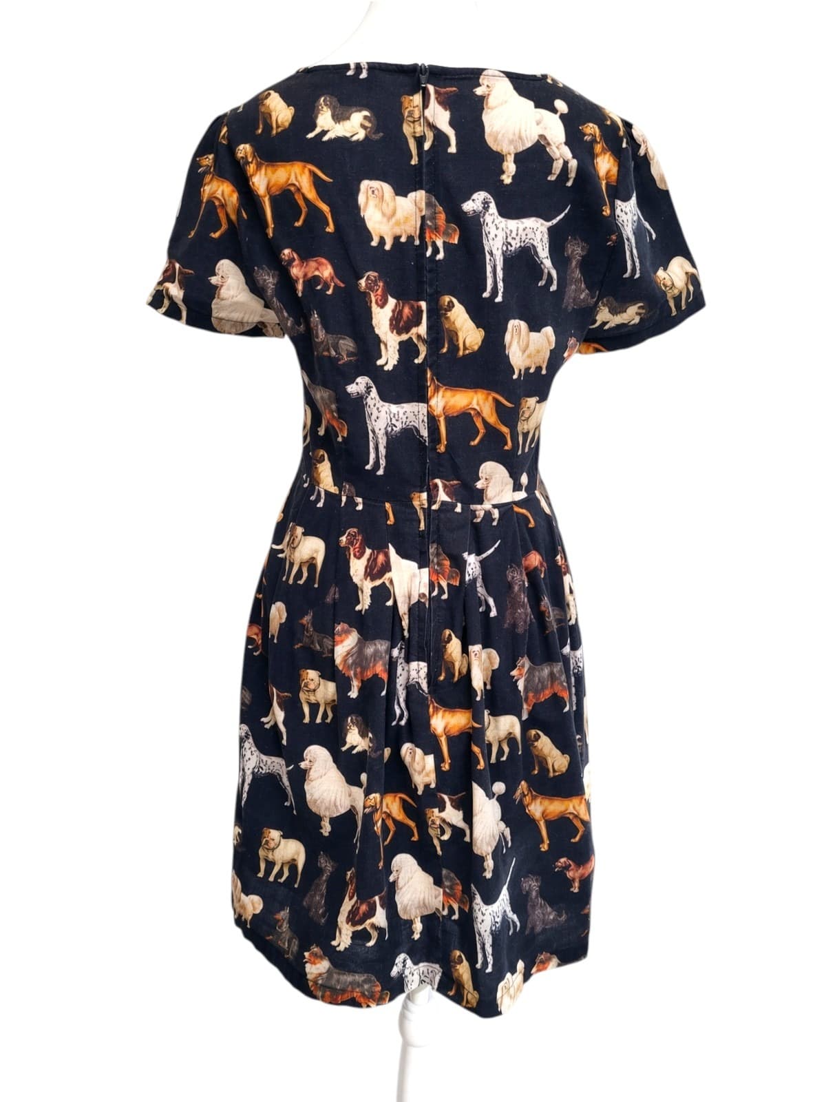 DANGERFIELD Black Dog Print Organic Cotton Fit & Flare Dress Size 10 — photo 4 of 6