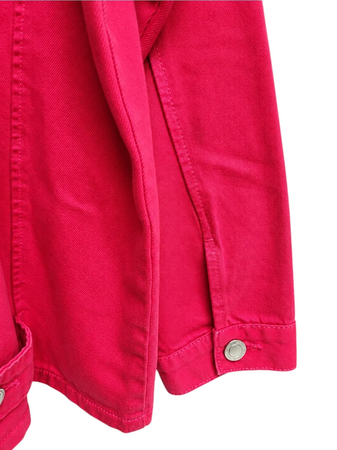 DAZIE Womens Denim Jacket Size 16 Hot Pink Oversized Utility Shacket Cotton — photo 4 of 9