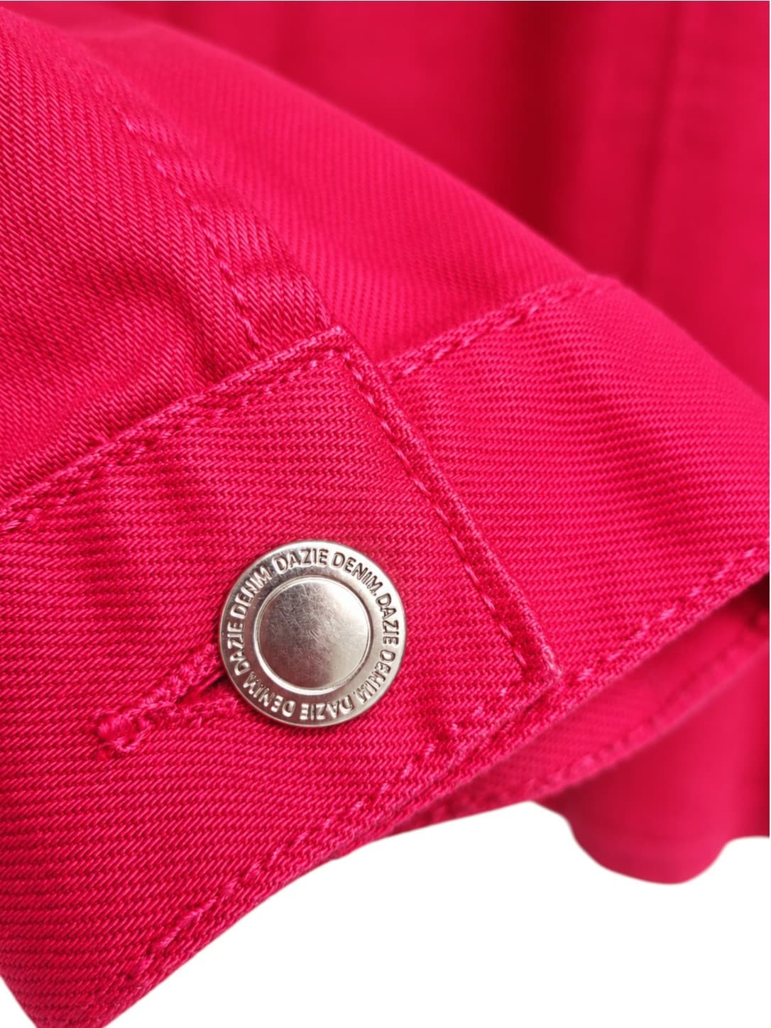 DAZIE Womens Denim Jacket Size 16 Hot Pink Oversized Utility Shacket Cotton — photo 3 of 9