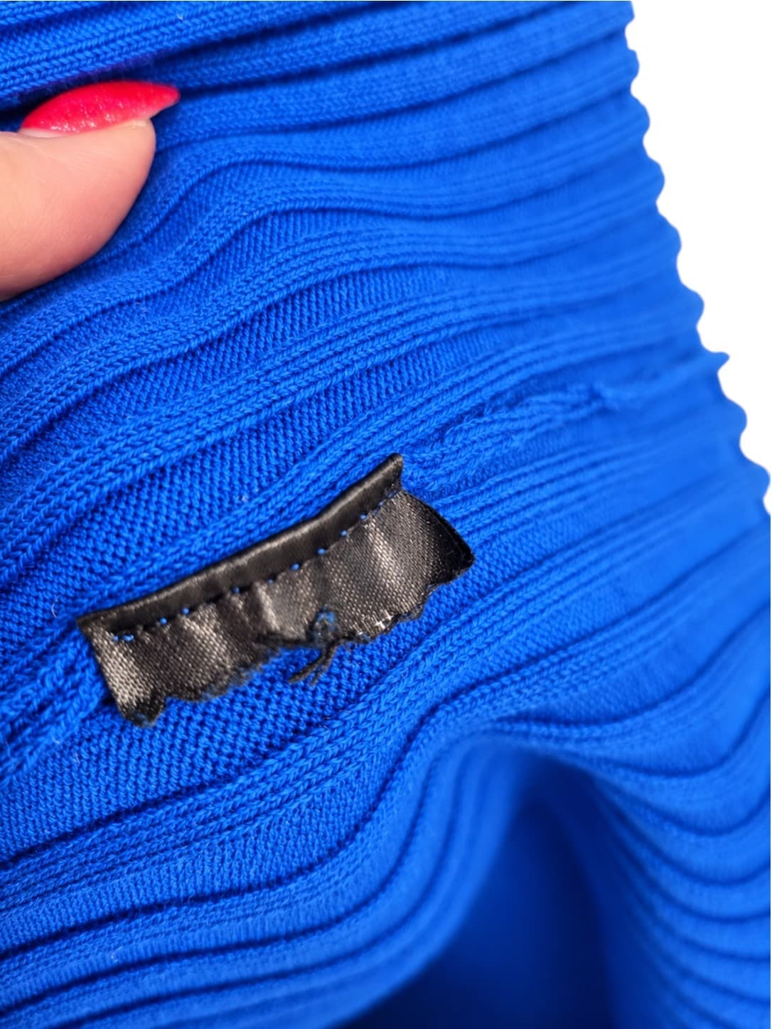 DECJUBA Cobalt Blue Ribbed Knit Sleeveless Mock Neck Midi Dress Size S — photo 6 of 6