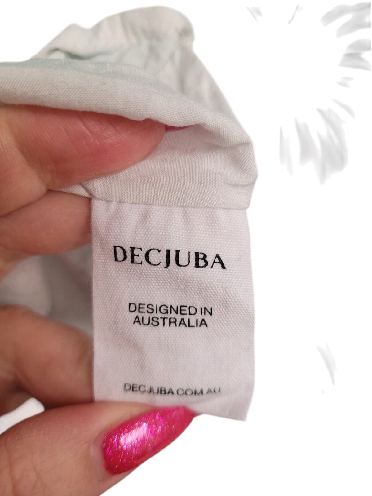 DECJUBA Serafina Tropical Print Linen Blend One Shoulder Mini Dress Size 10 — photo 13 of 13