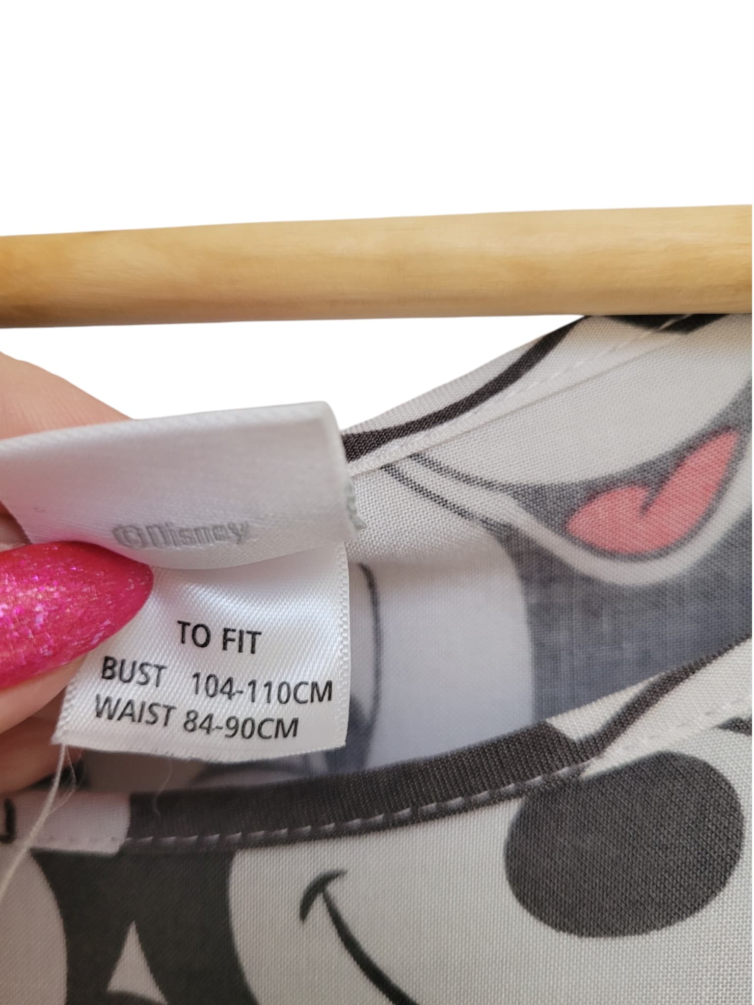 DISNEY Mickey Mouse All Over Print Grey Smock Dress Oversized approx 12 — photo 5 of 6