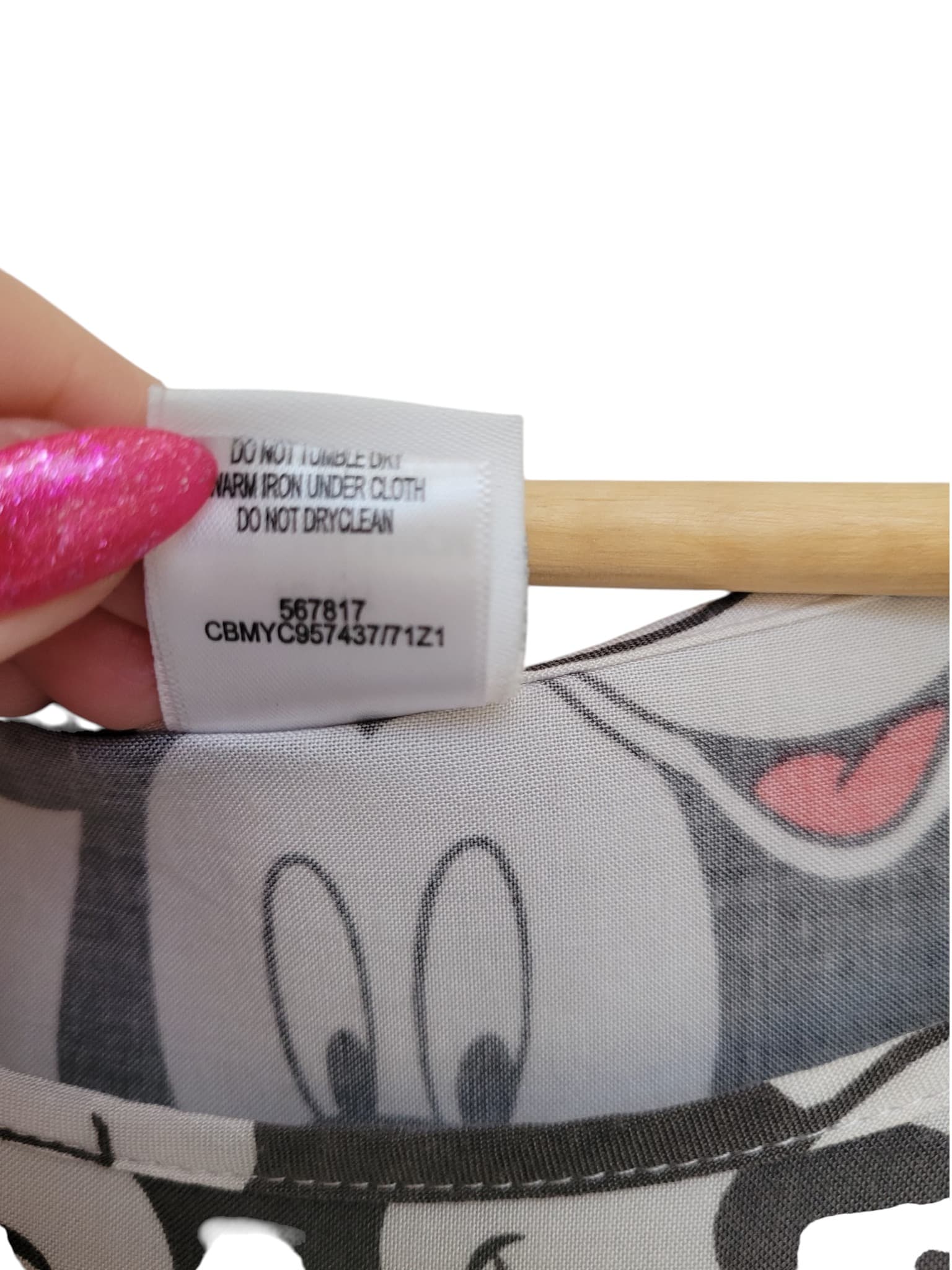 DISNEY Mickey Mouse All Over Print Grey Smock Dress Oversized approx 12 — photo 6 of 6