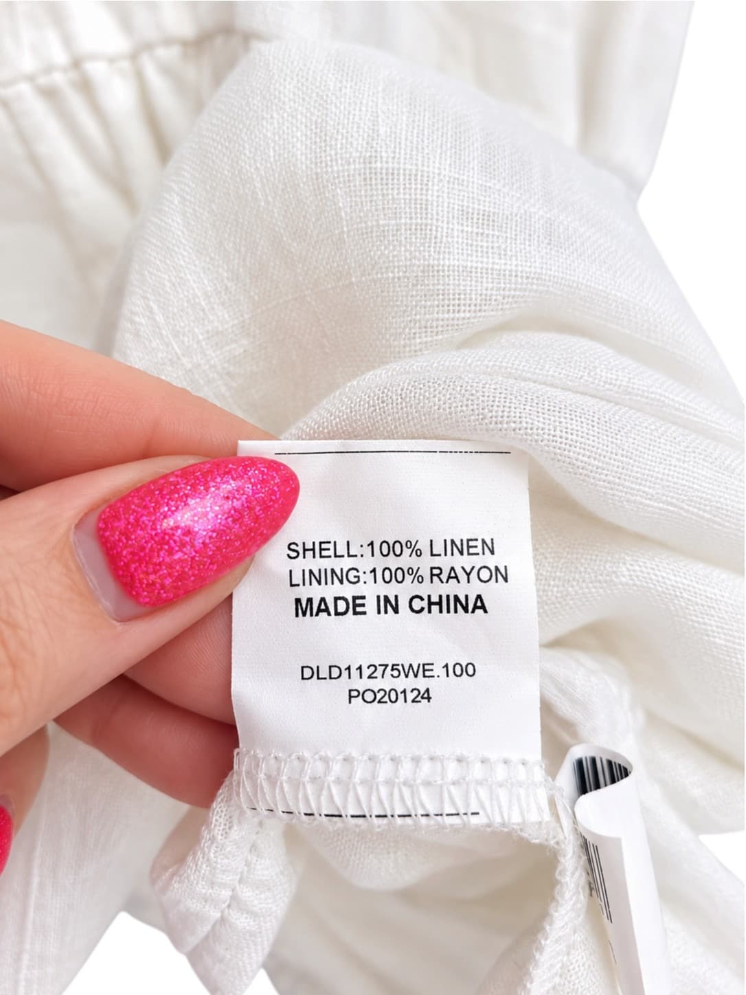 DISSH White Linen Puff Sleeve Tiered Mini Smock Dress Size 8 — photo 6 of 7