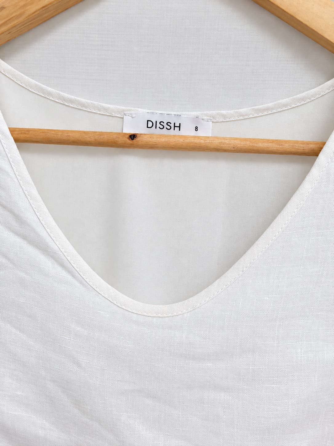 DISSH White Linen Puff Sleeve Tiered Mini Smock Dress Size 8 — photo 5 of 7