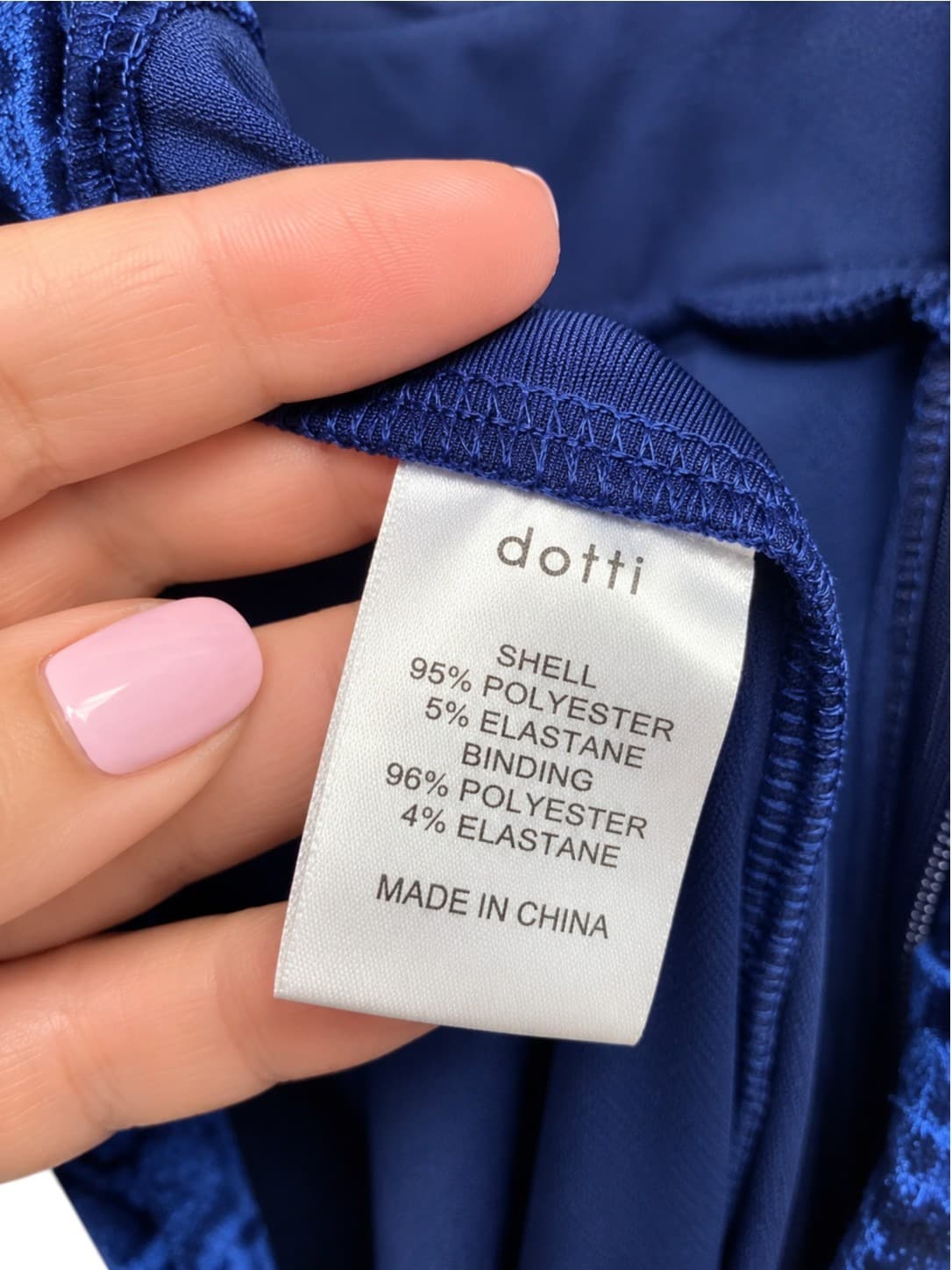 DOTTI Navy Blue Crushed Velvet Flutter Sleeve Playsuit Size 10 — photo 5 of 6