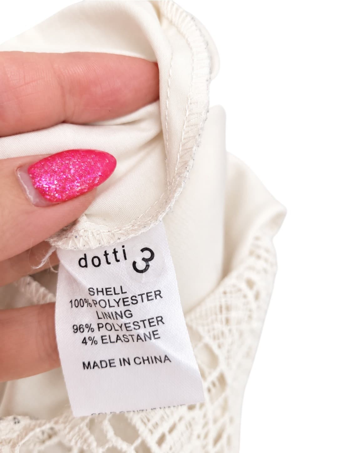 DOTTI White Crochet Lace Pencil Midi Skirt Lined Size 8 — photo 3 of 5