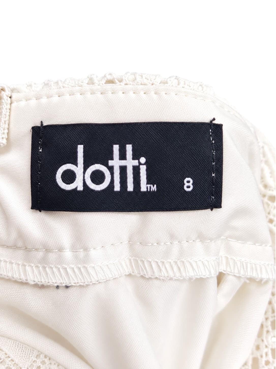 DOTTI White Crochet Lace Pencil Midi Skirt Lined Size 8 — photo 5 of 5