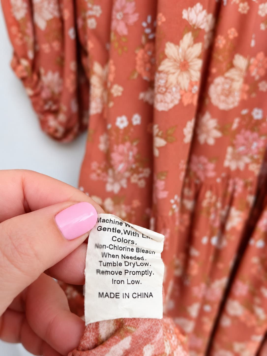 Dreamcatcher Womens Midi Dress Size 10 Rust Floral Boho Balloon Sleeve Rayon — photo 6 of 7