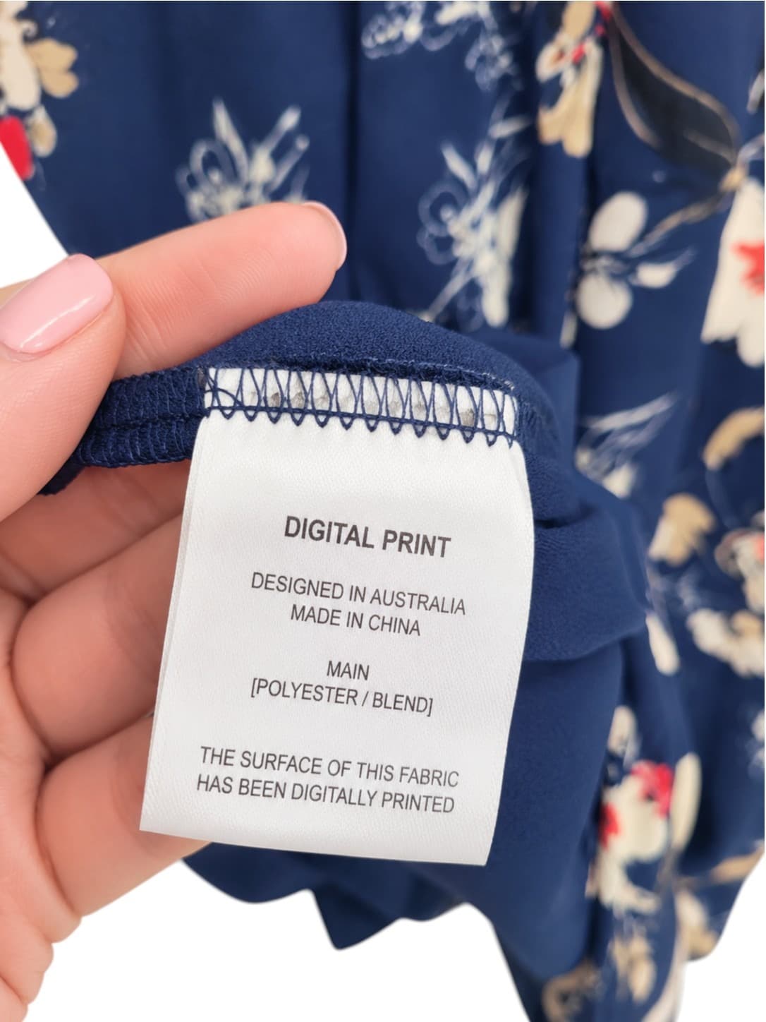 Ebby and I Womens Floral Wrap Midi Dress Size L Navy Sleeveless Draped Neck — photo 5 of 6